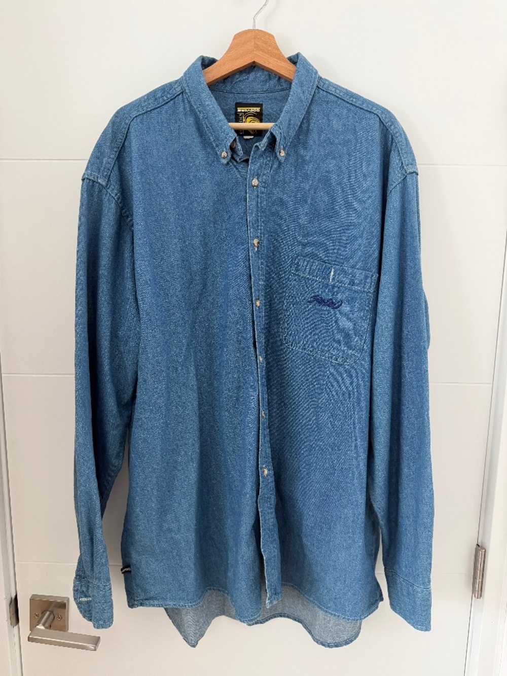 Vintage 90s Sea-Doo Athletics Denim Button Down Shirt Mens XL